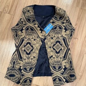 Elegant Black and Gold Embroidered Jacket